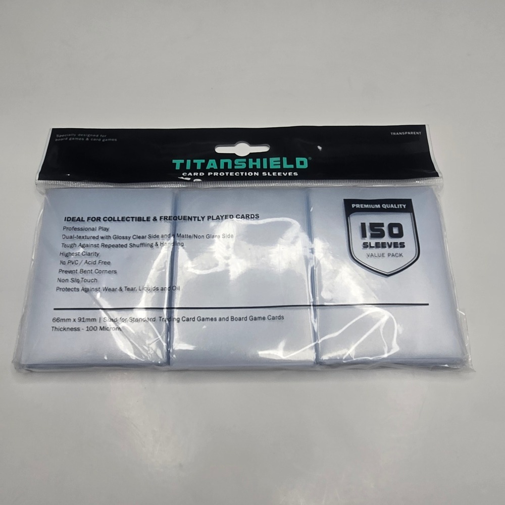 TitanShield 150 Card Sleeves Standard Size Clear Matte TCG MTG Pokemon 66x91mm